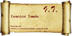 Ivanics Tamás névjegykártya