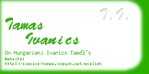 tamas ivanics business card